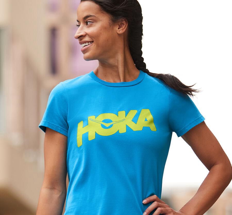 Camisa Hoka One One Mujer Azules - Brand - LHOY95468